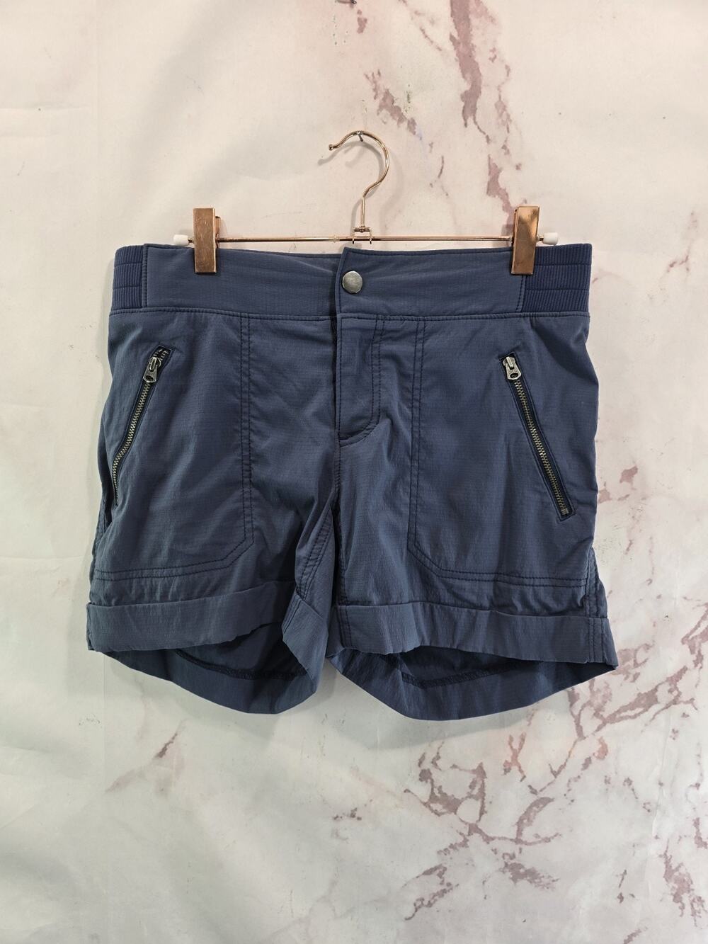 Athleta Shorts Womens 6 Small Blue Trekkie Nylon Hiking Swim Stretch 4.5 Inch